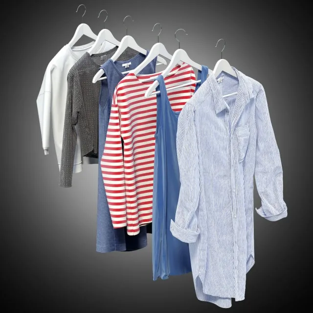 decoration – Women’s clothing on hangers 2 3D Model