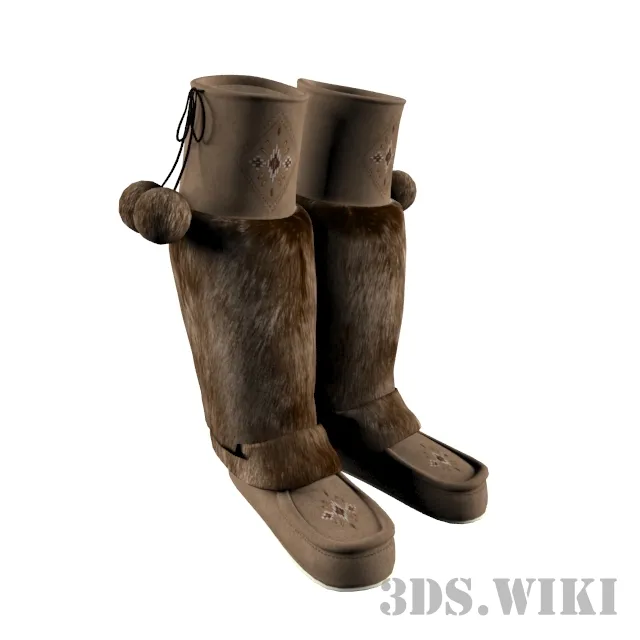 decoration – Women’s fur boots 3D Model