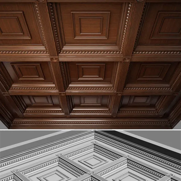 decoration – Wooden ceiling. Caissons 3D Model