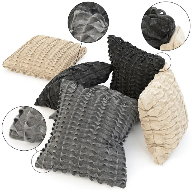 decoration – Wool cushions set 2 3D Model decoration – Wool cushions set 2 3D Model