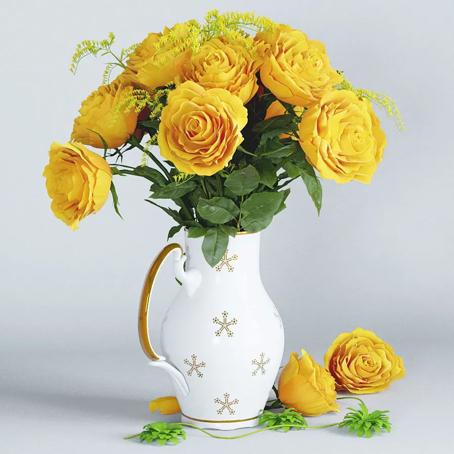 decoration – Yellow flowers 01 3D Model