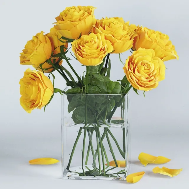 decoration – Yellow flowers 3D Model decoration – Yellow flowers 3D Model