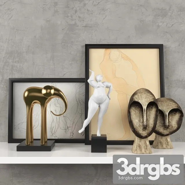 Decorativ set 1 3D Model Download