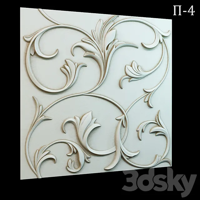 Decorative 3D panel P-4 3D Model