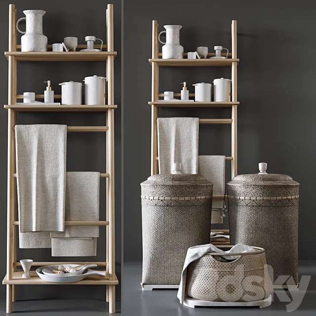 Decorative bathroom set #16 3D Model