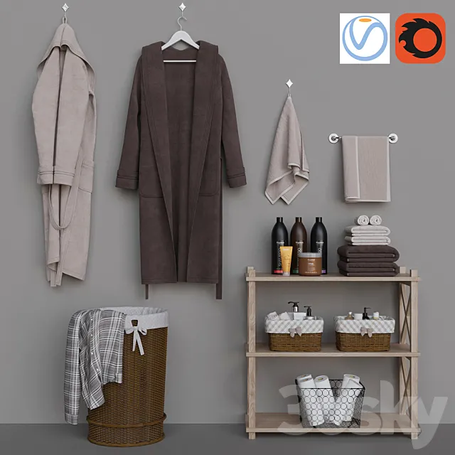 Decorative bathroom set 2 3D Model