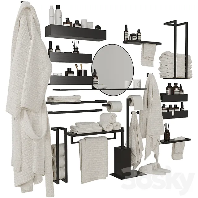 Decorative bathroom set 204 3D Model Decorative bathroom set 204 3D Model