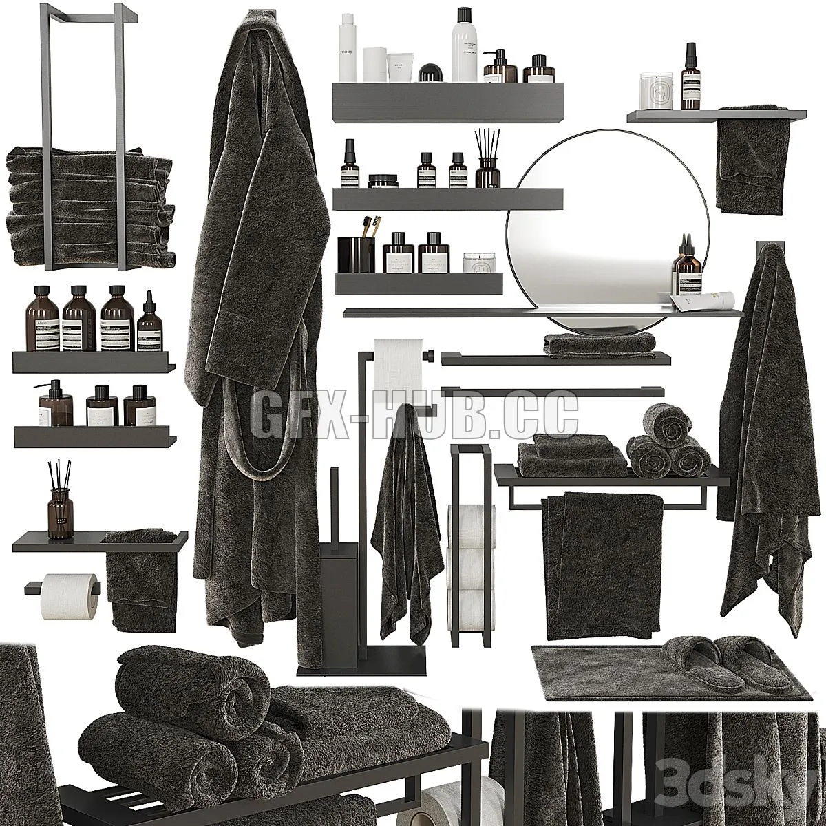 Decorative bathroom set 205 3D Model