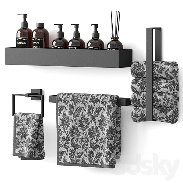 Decorative bathroom set 4 3D Model Decorative bathroom set 4 3D Model