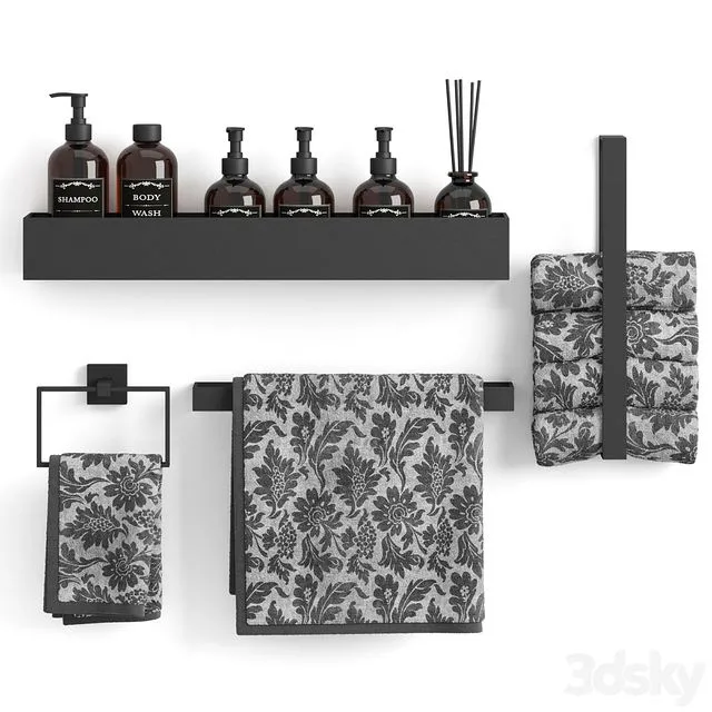 Decorative bathroom set 4 3D Model
