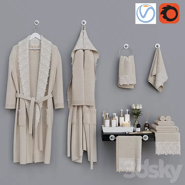 Decorative bathroom set 5 3D Model