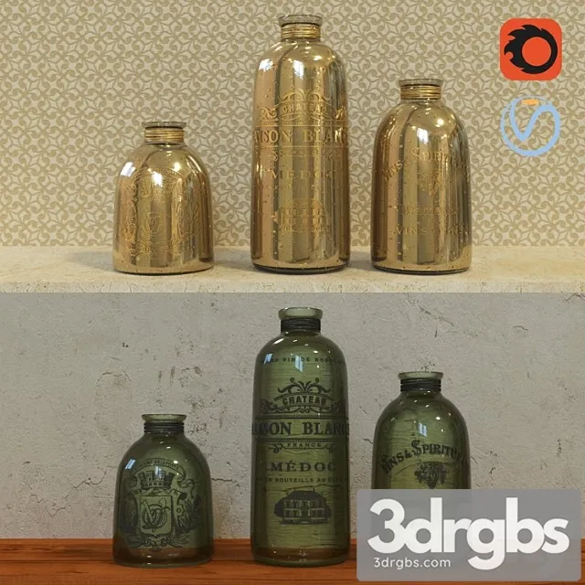 Decorative bottles 3D Model Download Decorative bottles 3D Model Download