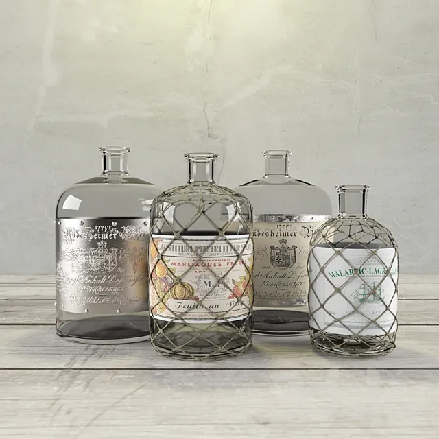 Decorative bottles Dialma Brown 3DModel