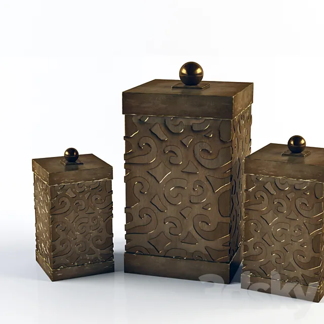 Decorative boxes 3D Model Decorative boxes 3D Model