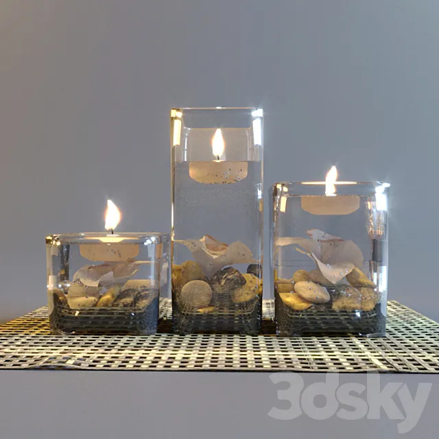 Decorative candles 3D Model Decorative candles 3D Model