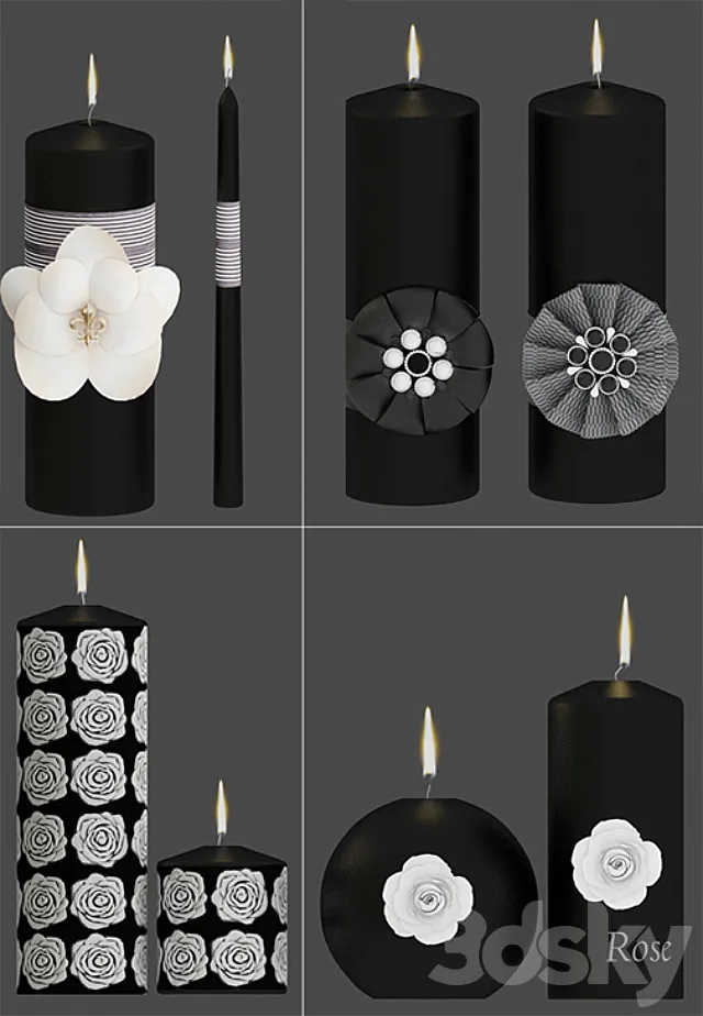 Decorative candles 3DModel Decorative candles 3DModel