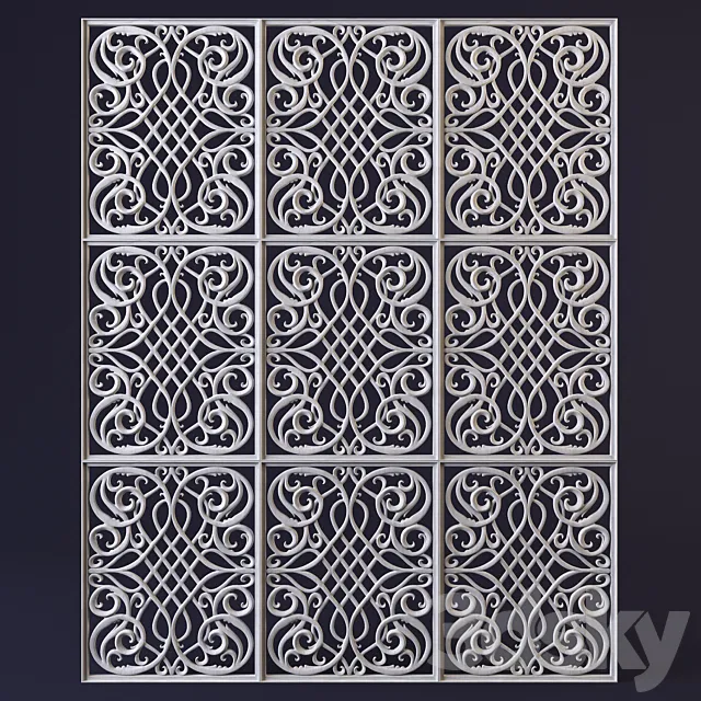 Decorative carved panel 3D Model Decorative carved panel 3D Model