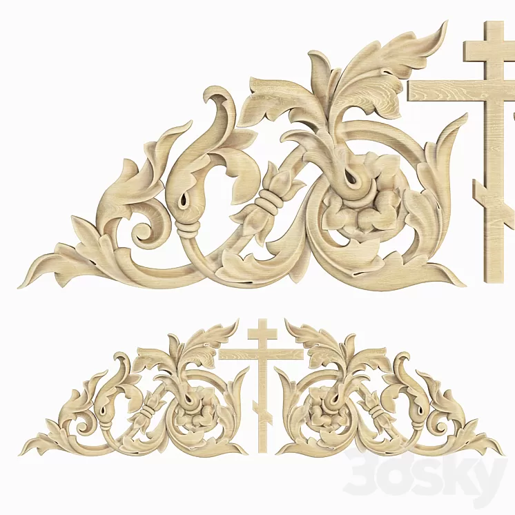 Decorative carved trim 3D Model Decorative carved trim 3D Model
