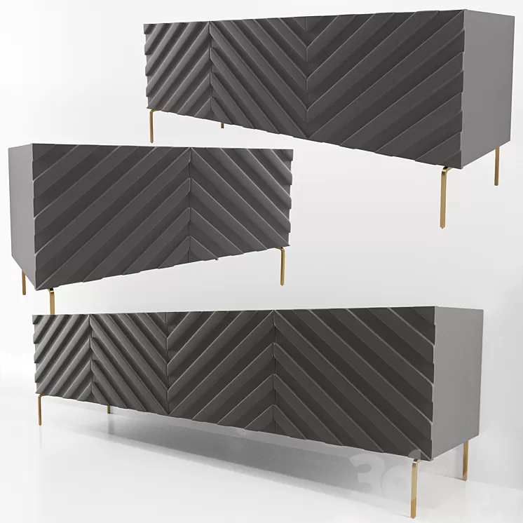 Decorative Chevron Console Anthrazit 3D Model Decorative Chevron Console Anthrazit 3D Model