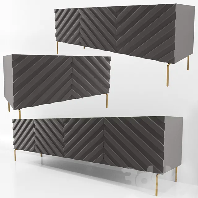 Decorative Chevron Console Anthrazit 3DModel Decorative Chevron Console Anthrazit 3DModel