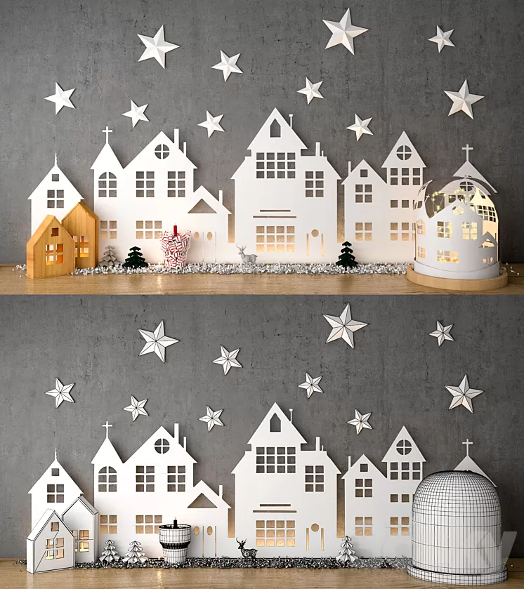Decorative christams set 1 3D Model