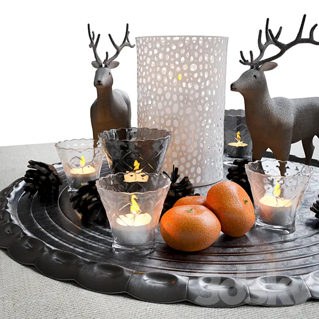 Decorative Christmas set. 3DModel Decorative Christmas set. 3DModel