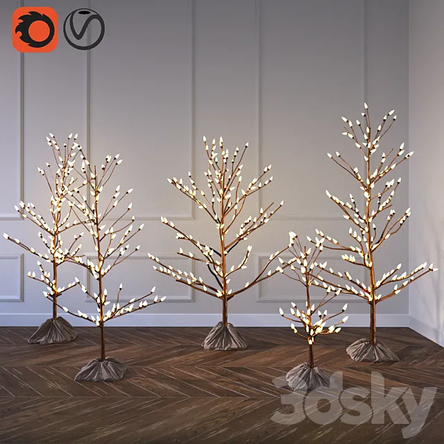 Decorative Christmas trees 3DModel Decorative Christmas trees 3DModel
