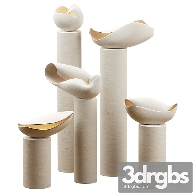 Decorative Clay Lamps Nautile And Floor Lamps By Elsa Fulon 3D Model Download