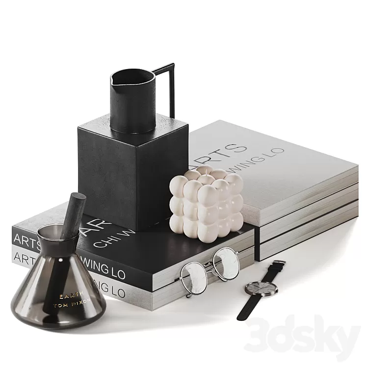 Decorative coffee table set 10 3D Model Free Download