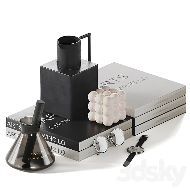 Decorative coffee table set 10 3DModel