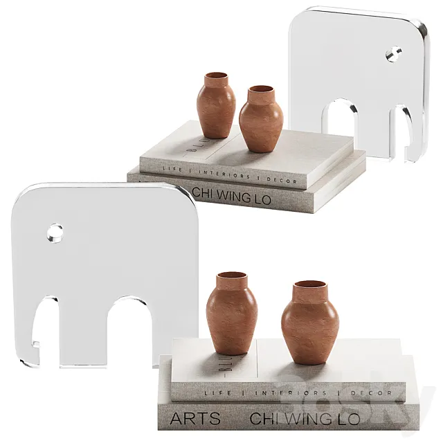 Decorative coffee table set 14 3DModel