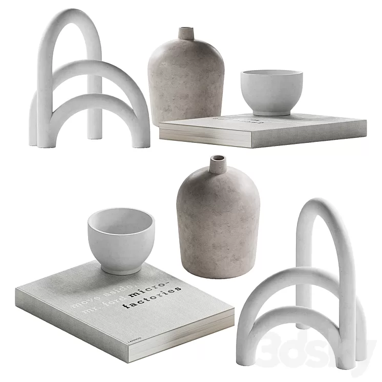 Decorative coffee table set 17 3D Model Free Download