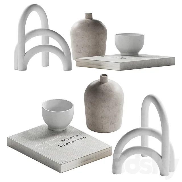 Decorative coffee table set 17 3DModel