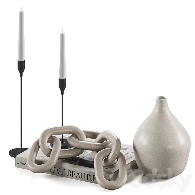 Decorative coffee table set 23 3D Model Free Download