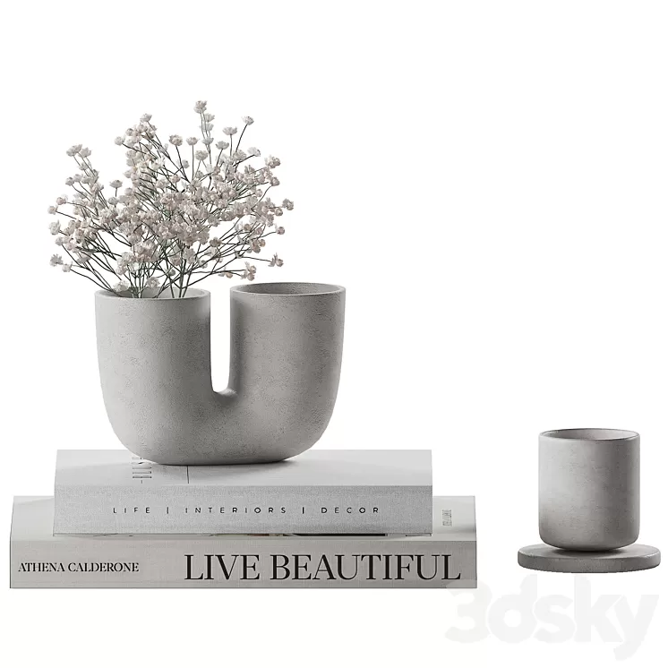 Decorative coffee table set 24 3D Model Free Download