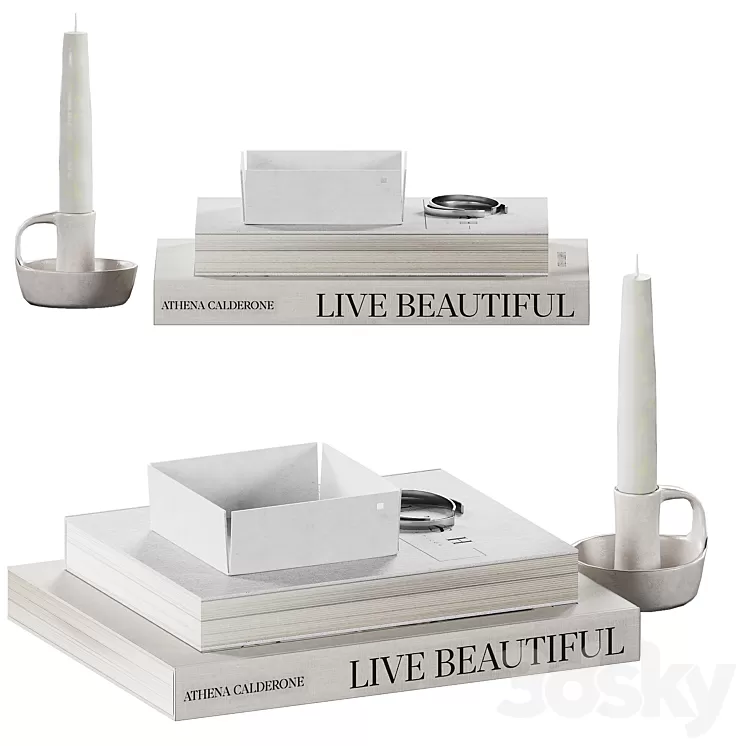 Decorative coffee table set 25 3D Model Free Download