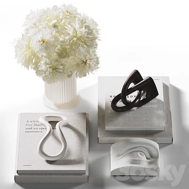 Decorative coffee table set 37 3D Model