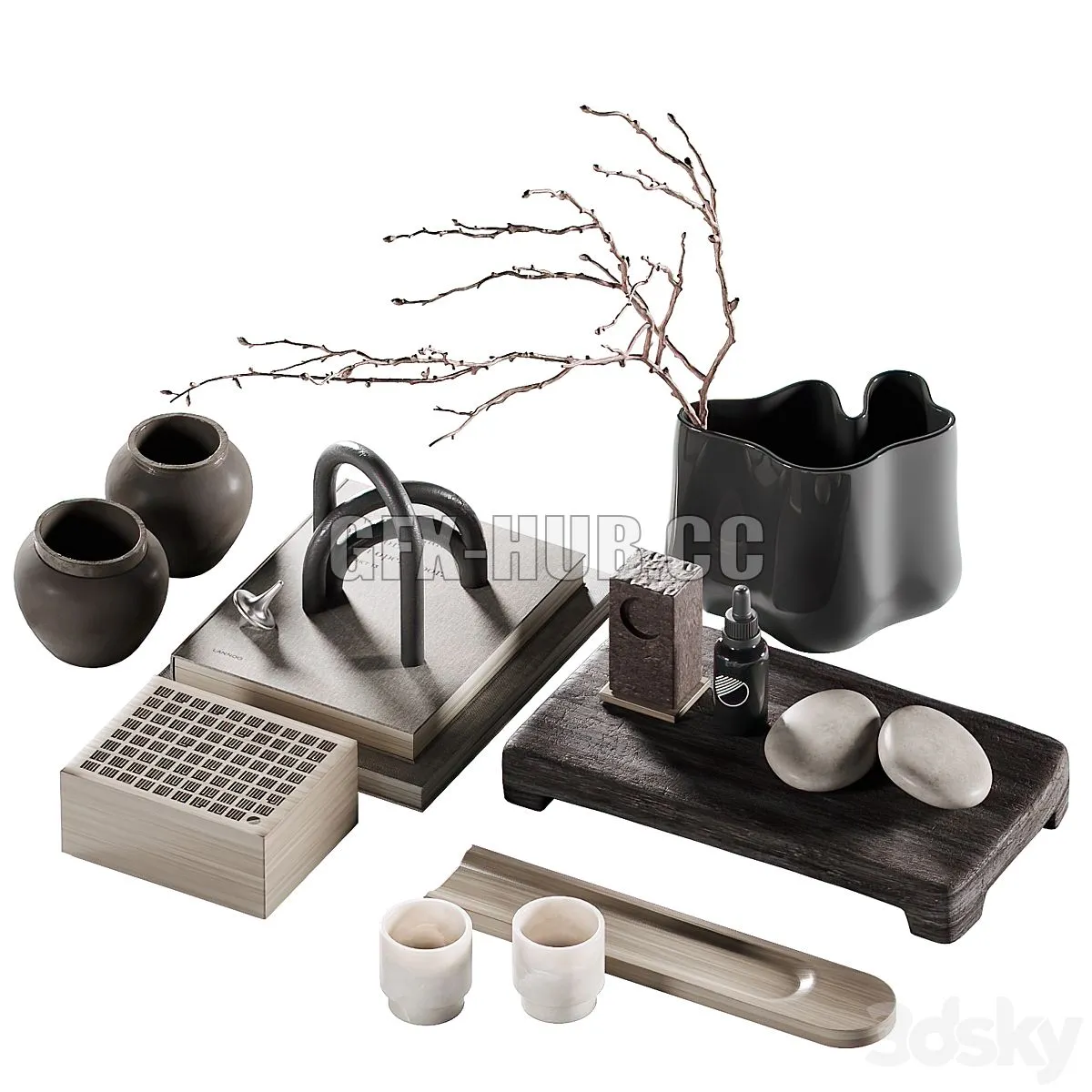 Decorative coffee table set 45 3D Model