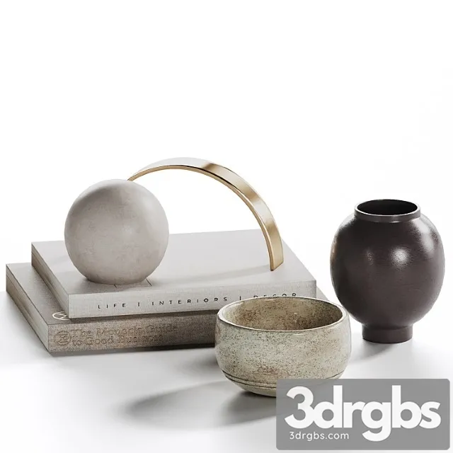 Decorative coffee table set 8 3D Model Download