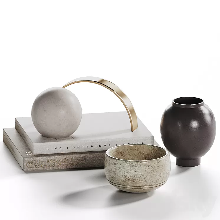 Decorative coffee table set 8 3D Model Free Download