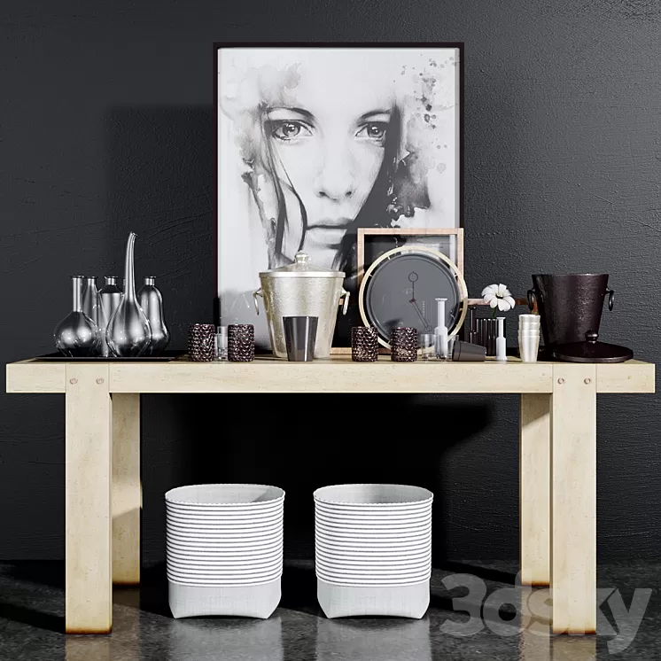 Decorative console table set – 2 3D Model