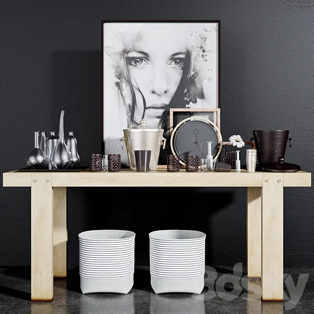Decorative console table set – 2 3DModel Decorative console table set – 2 3DModel