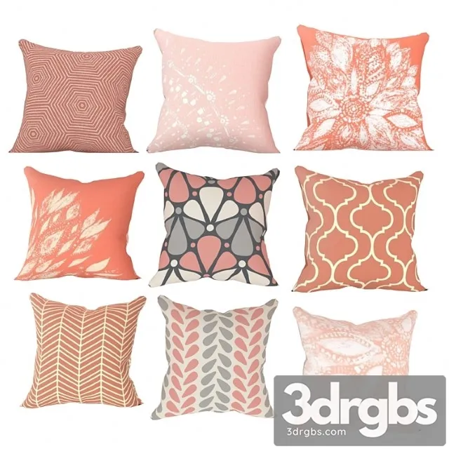 Decorative coral and pink pillows Decorative coral and pink pillows