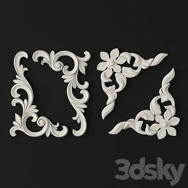Decorative corner elements. 3DModel