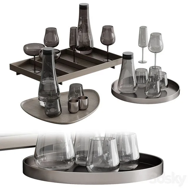 Decorative dinnerware set 001 3D Model