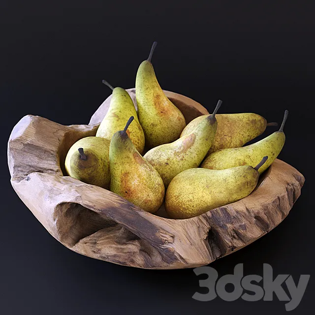 Decorative dish with pears 3D Model