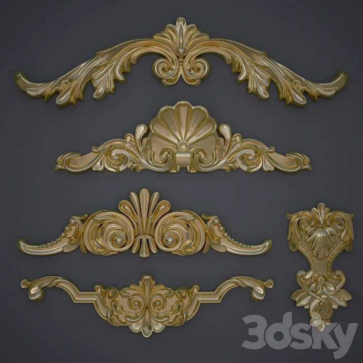 Decorative elements (moldings) 3D Model Free Download Decorative elements (moldings) 3D Model Free Download