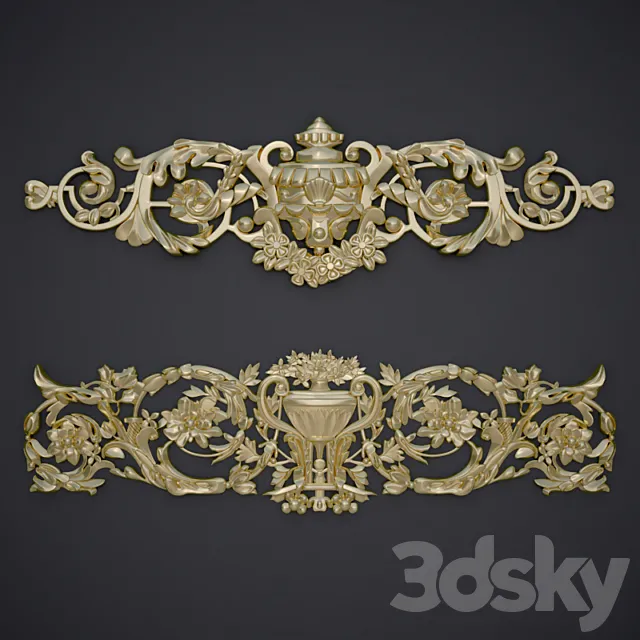 Decorative elements ornamental compositions 3D Model Decorative elements ornamental compositions 3D Model