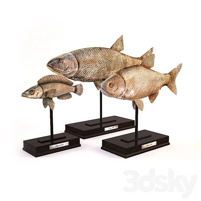 Decorative figurines “fishes” 3D Model Decorative figurines “fishes” 3D Model