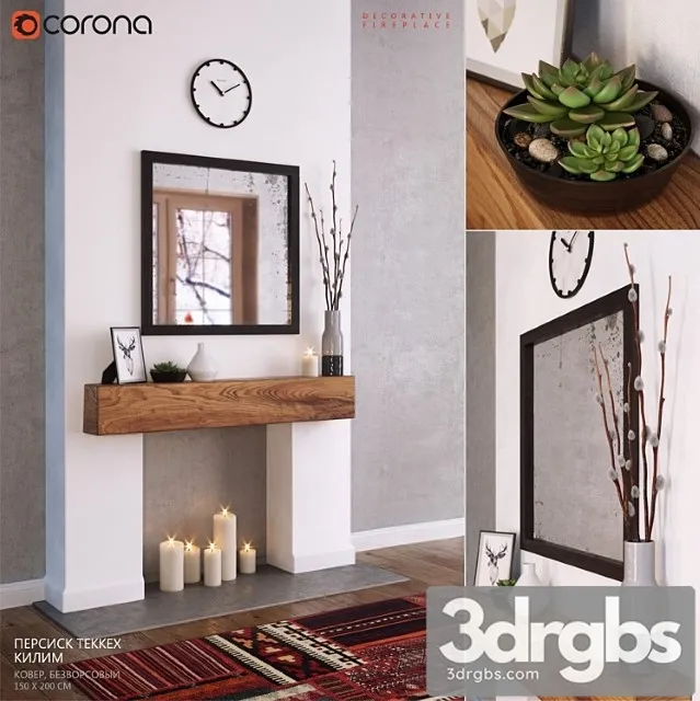 Decorative fireplace 1 3D Model Download